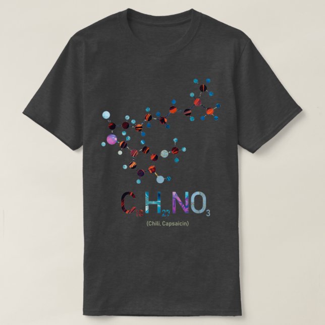 Camiseta Molécula Chili Capsaicina Química (Frente do Design)