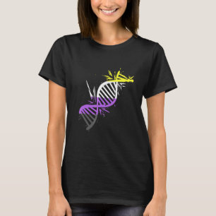 Camiseta Molécula de DNA Bandeira Não Binária Orgulho Não B