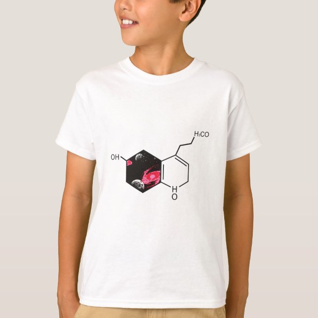 Camiseta Molécula química com vista espacial (Frente)