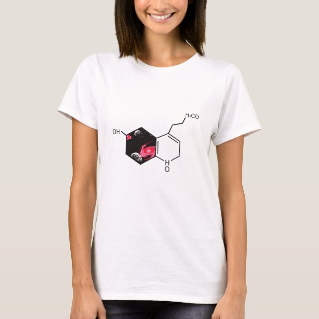 Camiseta Molécula química com vista para o espaço exterior (Frente)