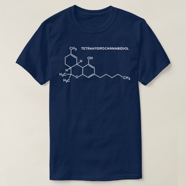 Camiseta molécula THC (Frente do Design)