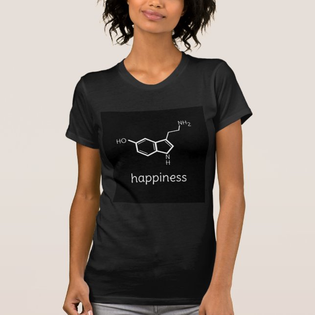 Camiseta moléculas da serotonina da felicidade (Frente)