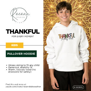 Camiseta Moletom com Capuz Agradecido por Cada Momento Kids
