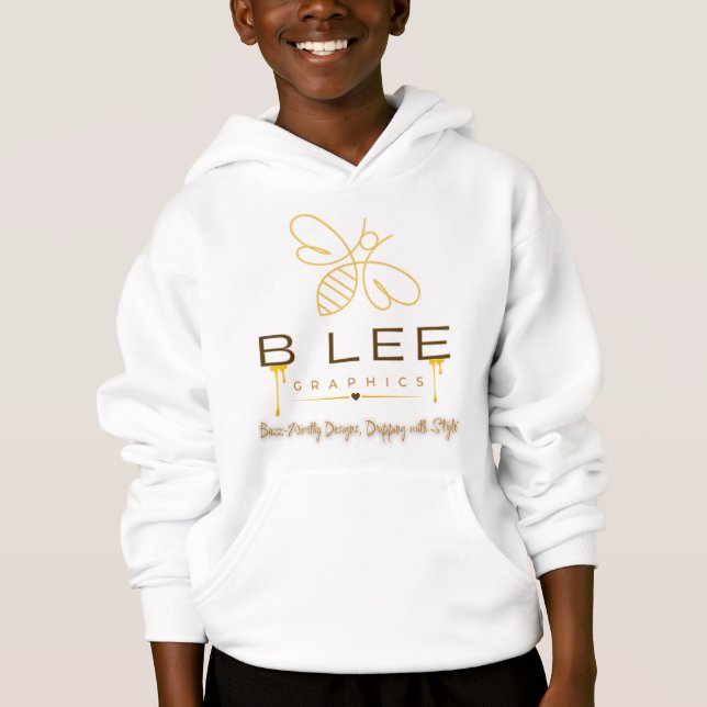 Camiseta Moletom com Capuz BLEEGRAPHICS Logo Kids (Frente)