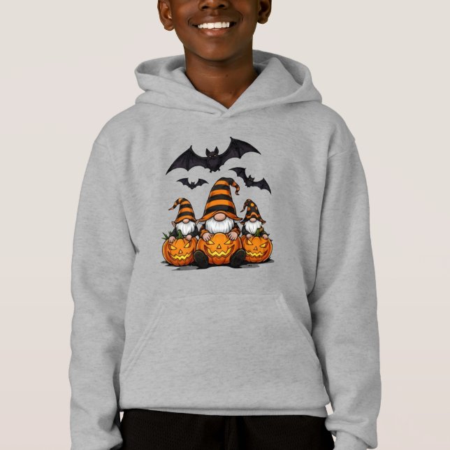 Camiseta Moletom com Capuz de Gnome de Halloween para Crian (Frente)