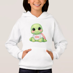 Camiseta Moletom com Capuz de Tartaruga Marinha Bebê Fofo K