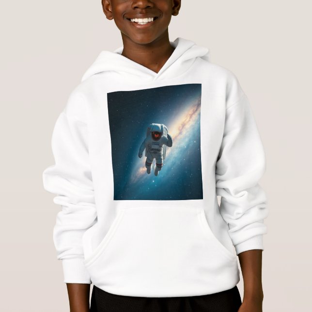 Camiseta Moletom com capuz do espaço da galáxia para menino (Frente)