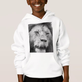 Camiseta Moletom com Capuz Estampado de Leão para Crianças