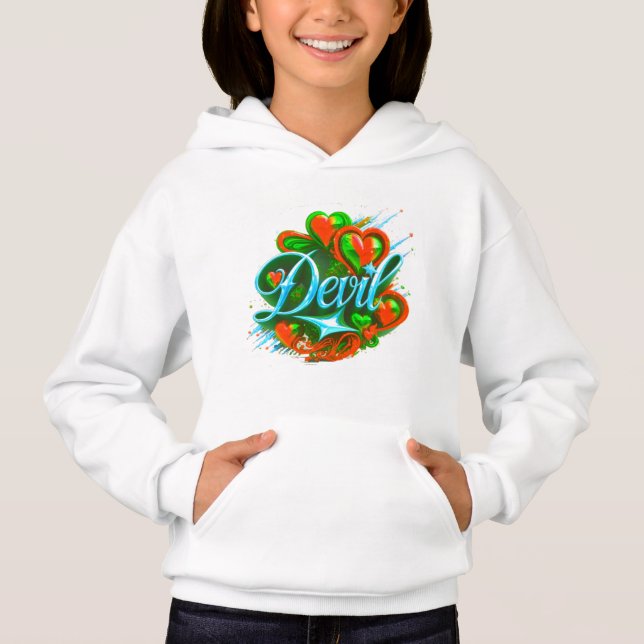 Camiseta Moletom com Capuz Feminino de Design Digital Color (Frente)