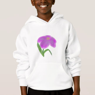 Camiseta Moletom com Capuz Infantil Floral Roxo Suave