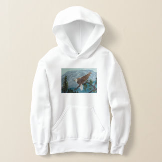 Camiseta Moletom com capuz juvenil de uma Águia pintada