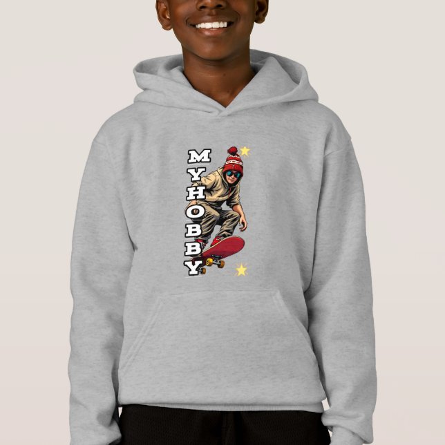Camiseta Moletom com Capuz para Crianças (Frente)