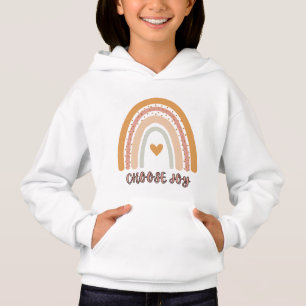Camiseta Moletom com Capuz para Crianças – Boho Arco-Íris “