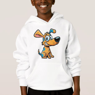 Camiseta Moletom com Capuz para Crianças Cachorro Divertido