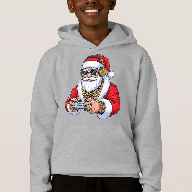 Camiseta Moletom com Capuz para Crianças de Natal (Frente)