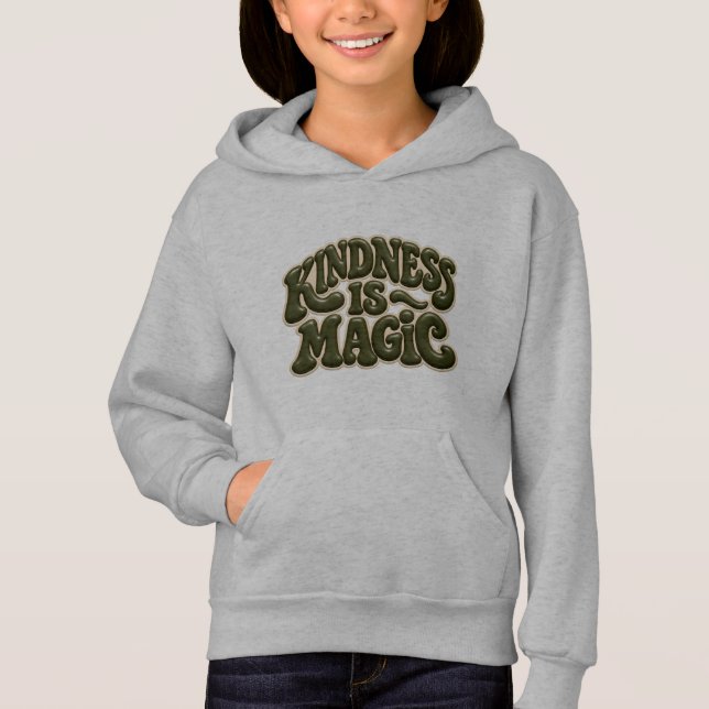 Camiseta Moletom com Capuz para Crianças Kindness Is Magic  (Frente)