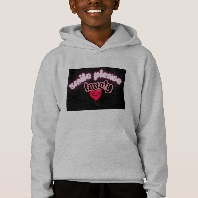 Camiseta Moletom com Capuz para Crianças Smile Please (Frente)