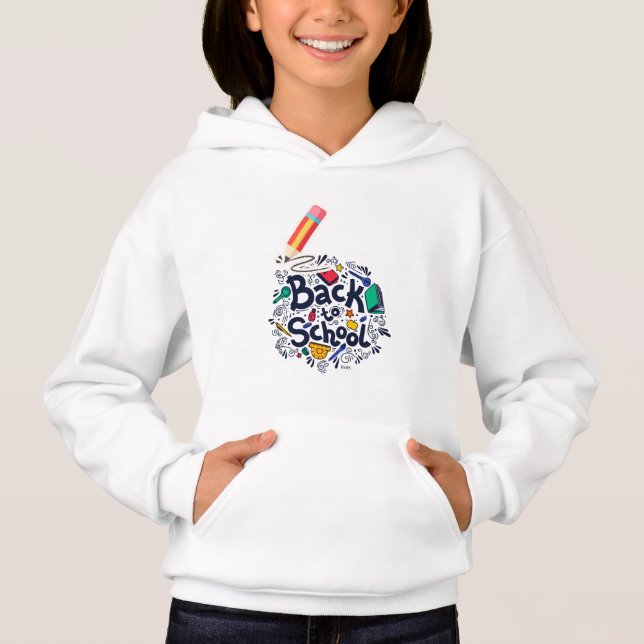 Camiseta Moletom com capuz para crianças volta às aulas (Frente)