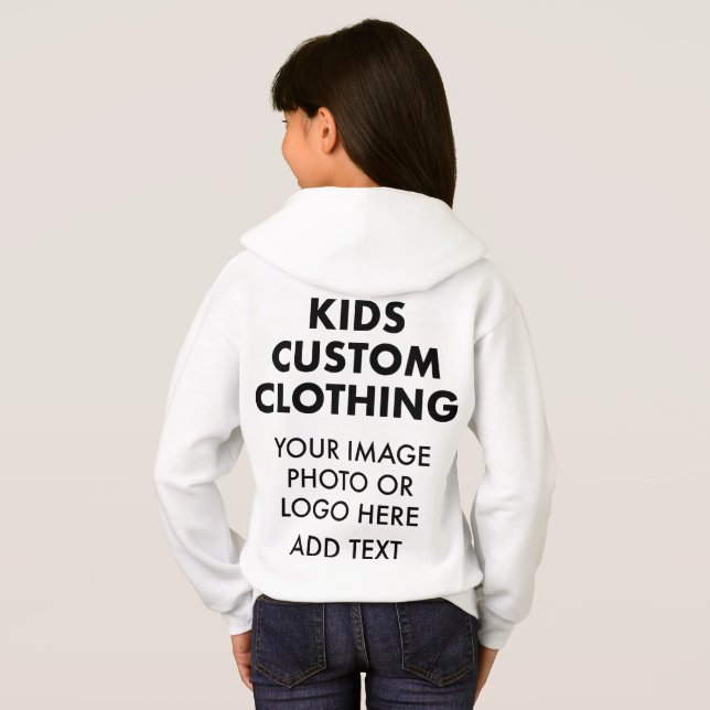 Camiseta Moletom com capuz personalizado para MENINAS - BRA (Parte Traseira Completa)