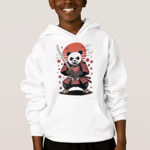 Camiseta Moletom com Capuz Samurai Panda Urso Kids