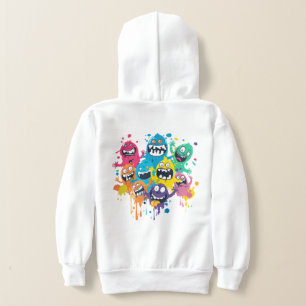 Camiseta Moletom com Monstros de respingos de Tinta