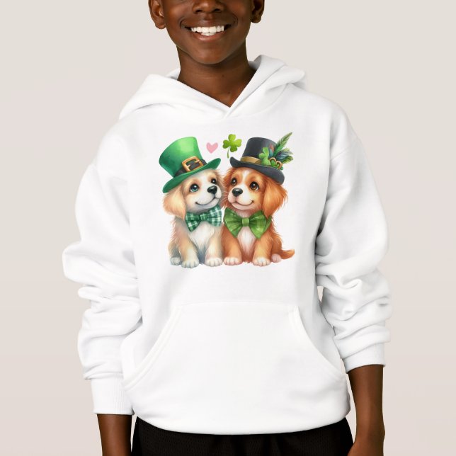 Camiseta Moletom Cute Dogs St. Patrick's Day Design-67538 (Frente)