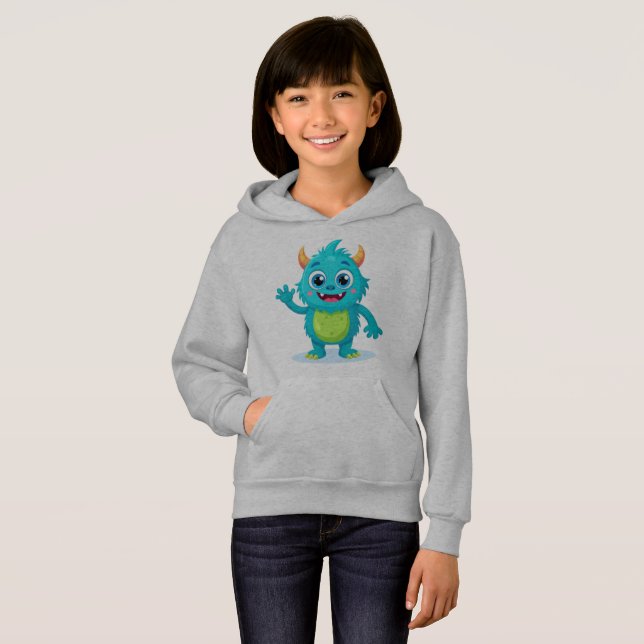 Camiseta Moletom das Garotas do Monstro Azul Mágico - Macio (Frente Completa)