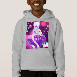 Camiseta Moletom de Anime Infantil Rosa Roxo KPop
