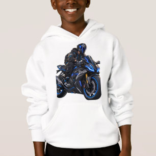 Camiseta Moletom de corrida de moto esportiva azul legal pa