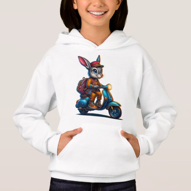 Camiseta Moletom de Criança Adventure Bunny – Scooter Capri (Frente)