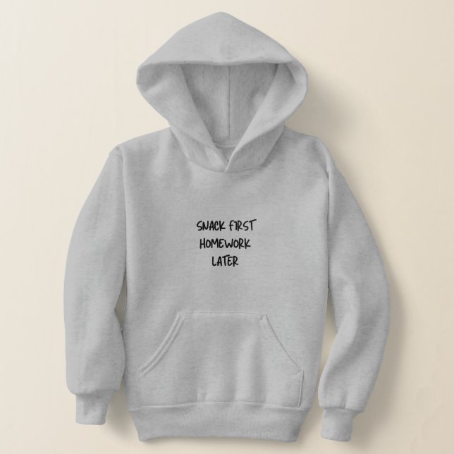 Camiseta Moletom de Crianças Fofas Lanche Primeiro Dever de (Postura )