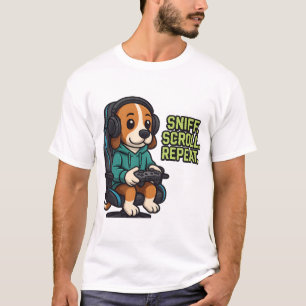 Camiseta Moletom de desenho animado de Beagle para jogos, d