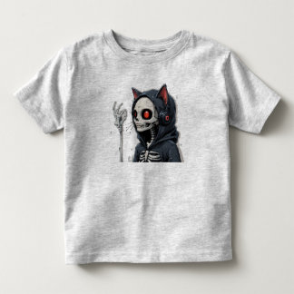 Camiseta Moletom de Gato Esqueleto Fones de Ouvido Cute Sin