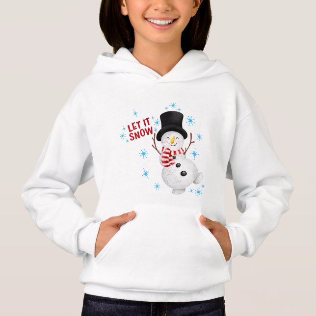 Camiseta Moletom de Homem de Neve Deixe Nevar (Frente)