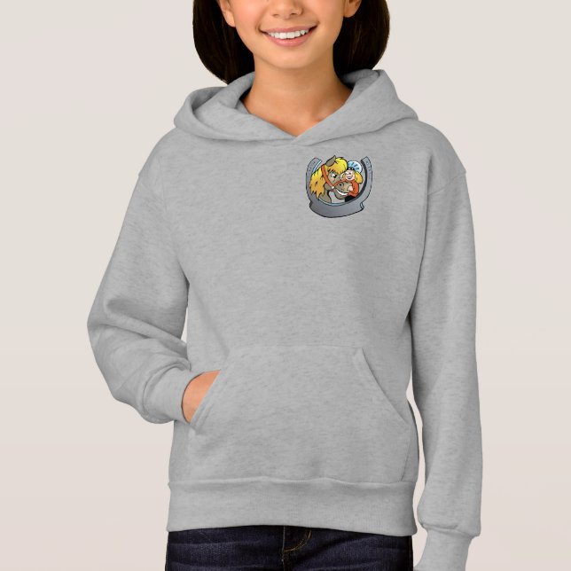 Camiseta Moletom de Meninas de Cavaleiro e Cavalo (Frente)