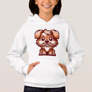 Camiseta Moletom de Meninas de Desenho Animado de Cachorrin