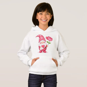 Camiseta Moletom de Meninas de Jardim com Gnomo Fofo - Flor