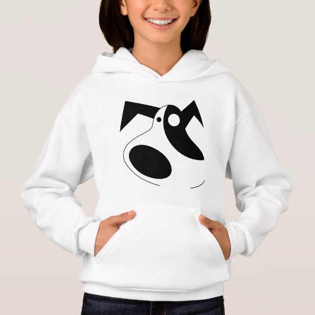 Camiseta Moletom de Meninas do Cachorrinho Abstrato Fofo -  (Frente)