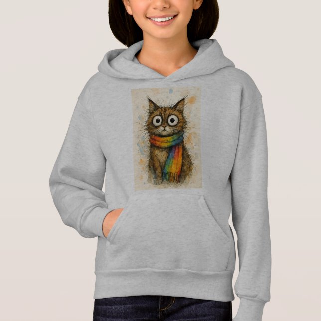 Camiseta Moletom de Meninas Gatas Artísticas e Caprichosas  (Frente)