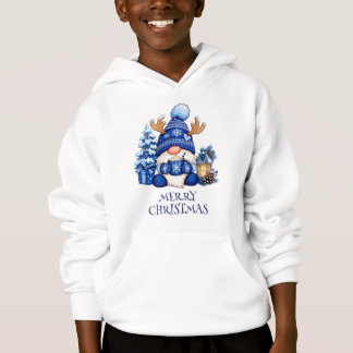 Camiseta Moletom de Natal Azul Aconchegante Gnome Cacau Que