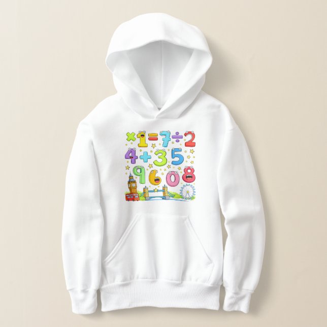 Camiseta Moletom de Números de Matemática Fofa para Criança (Postura )
