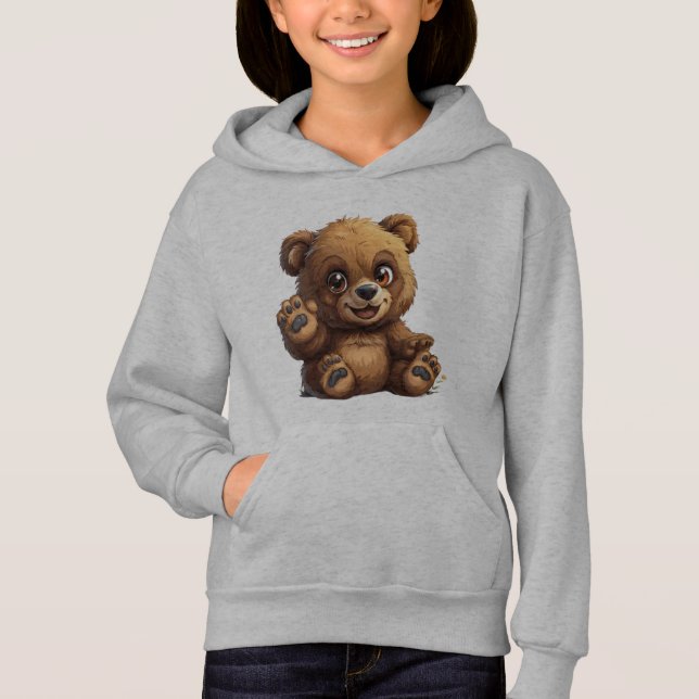Camiseta Moletom de Urso Teddy Kawaii para Crianças   (Frente)