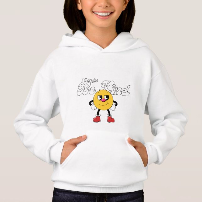 Camiseta Moletom Feminino com Carinha Sorridente Fofa (Frente)