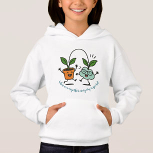Camiseta Moletom Infantil Amigos de Planta Fofa e Nuvem
