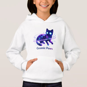 Camiseta Moletom Infantil Cosmic Paws Galaxy Cat Kids