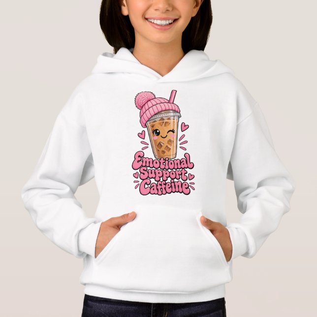 Camiseta Moletom Infantil de Apoio Emocional com Café (Frente)