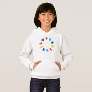 Camiseta Moletom Infantil Feminino com Capuz Mãos