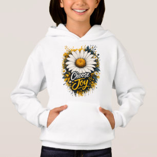 Camiseta Moletom Infantil Flor de Margarida Escolha a Alegr
