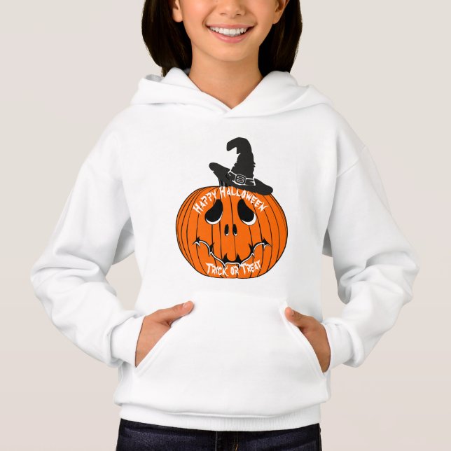 Camiseta Moletom Jack O' Lantern Kids Chapéu de Bruxa Hallo (Frente)