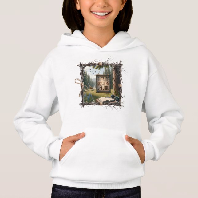 Camiseta Moletom Logs & Lazy Mornings – Estilo Acampamento  (Frente)